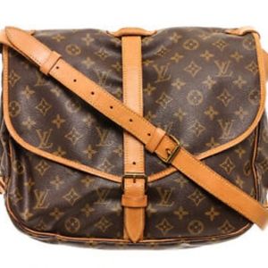 Louis Vuitton Canvas Leather Saumur Messenger BAG